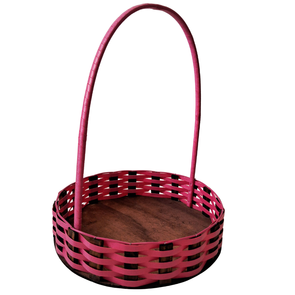 CESTA RD GR RATTAN PINK